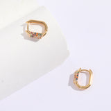 Zircon Earrings Silver Needle U-shaped Geometric – Meaningful Gifts — 6