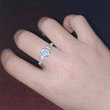 925 Sterling Silver 18K White Gold Natural Opal Ring – Useful Gifts — 4