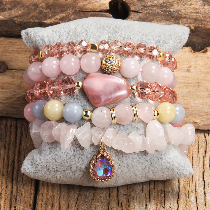 Natural Stone Glass Mixed Gravel Bracelet – Jewelry Gift Ideas — 1