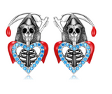 S925 Sterling Silver Death Skull Stud Earrings Set – Birthday Gifts — 3