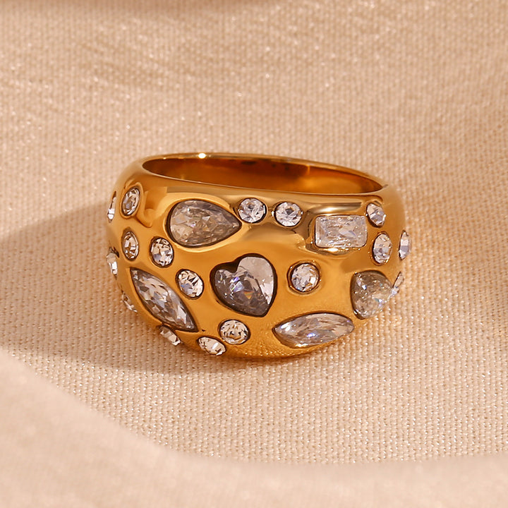 Loving Heart Zircon Dome Ring For Women – Gifts for Her — 1