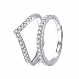 V-shaped Simulation Moissanite Diamond Ring – Jewelry Gift Ideas — 5