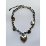 Thick Chain Distressed Big Heart Metal Pendant – Jewelry Gift Ideas — 2