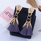 Long Elegant Tassel Earrings Diamond-embedded – Jewelry Gift Ideas — 7