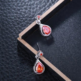 Trendy Earrings European And American Red Zircon – Everyday Gifts — 5