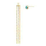 Women's Natural Turquoise Tassel Earrings – Gifts for Her — 2