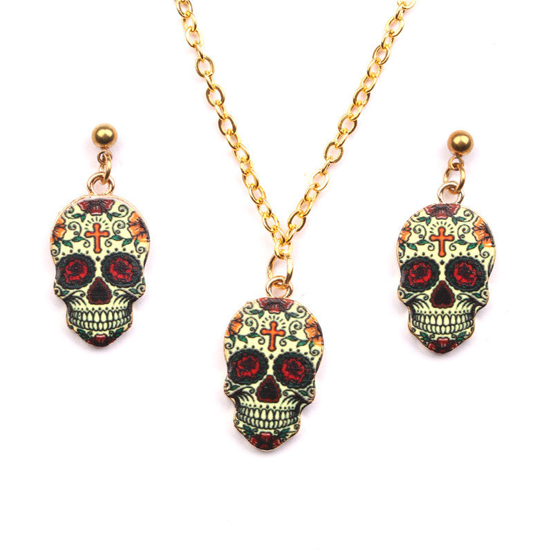 Fashion Oil Dripping Skull Necklace Suit – Jewelry Gift Ideas — 1