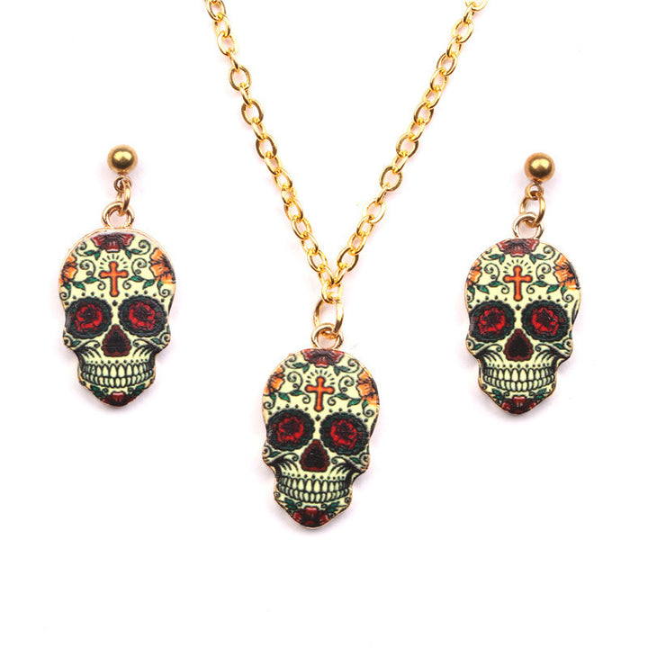 Fashion Oil Dripping Skull Necklace Suit – Jewelry Gift Ideas — 1