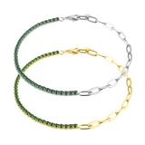 S925 Sterling Silver Diamond Stitching Green – Jewelry Gift Ideas — 6