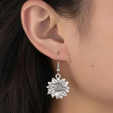 Simple Metal Ear Hook Sunflower Flower Earrings – Birthday Gifts — 13