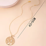 Fashion Gold Hollow Tree Of Life Necklace Crystal – Jewelry Gift Ideas — 5