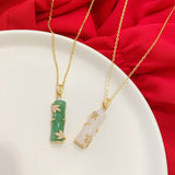 Fashion Jade Inlaid Bamboo Knot Necklace – Jewelry Gift Ideas — 4