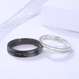 Couple Ring Couple Rings Lettering Black And White ECG – Stylish Gifts — 7