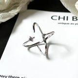 Four Eight-pointed Stars Rhinestone Ring For Women – Gifts for Her — 2