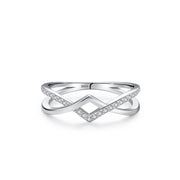 Sterling Silver Double-layer Geometric V-shaped – Small Gift Ideas — 10