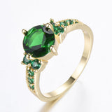 Rhinestone Zircon Four-claw Round Ring – Thoughtful Gifts — 4