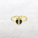 S925 Silver Love Heart Dropper Ring – Gifts for Couples — 3