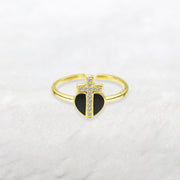 S925 Silver Love Heart Dropper Ring – Gifts for Couples — 3
