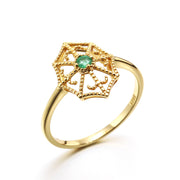 Women's Gold Plated Natural Emerald Gemstone Ring – Gifts for Her — 4