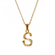 Hip Hop Bamboo 18K Stainless Steel Letter Pendant – Jewelry Gift Ideas — 13