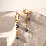French Retro Black Pearl Pendant Tassel Earrings – Jewelry Gift Ideas — 2