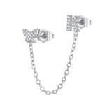 Women's Zircon Butterfly Alphabet One Piece Stud – Gifts for Her — 18