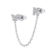 Women's Zircon Butterfly Alphabet One Piece Stud – Gifts for Her — 18