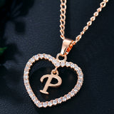 26 Letters Heart-shaped Zircon Pendant Necklace – Jewelry Gift Ideas — 14