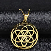 Hollow Circle Ring Pendant Flower Of Life Sacred – Jewelry Gift Ideas — 4