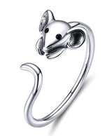 Cute Mouse Sterling Silver S925 Ring – Office Gifts — 2