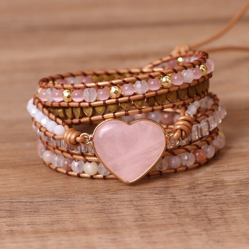 Love Pink Crystal Chip Braided Bracelets Creative – Jewelry Gift Ideas — 1