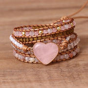 Love Pink Crystal Chip Braided Bracelets Creative – Jewelry Gift Ideas — 1