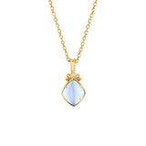 Vintage Minimalist Corolla Blue Topaz Pendant – Jewelry Gift Ideas — 4