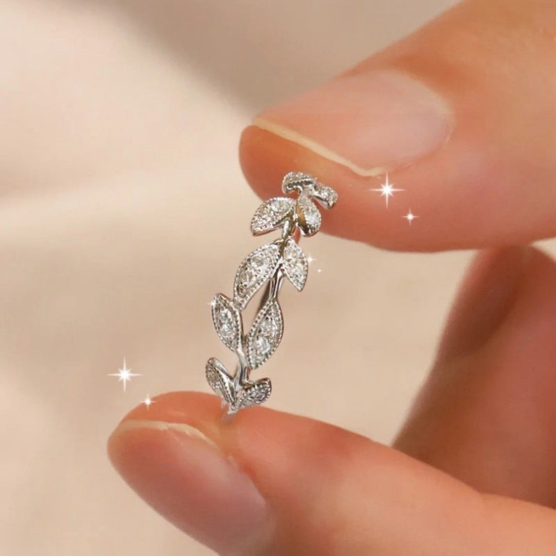 Sterling Silver Stackable Branches Moissanite Ring – Gifts for Her — 1