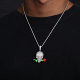 Luminous Epoxy Rose Skull Pendant – Jewelry Gift Ideas — 6