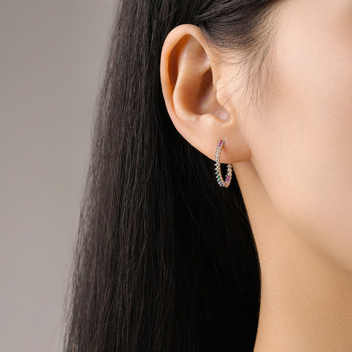 S925 Sterling Silver Color Zircon Earrings – Gift Ideas — 1