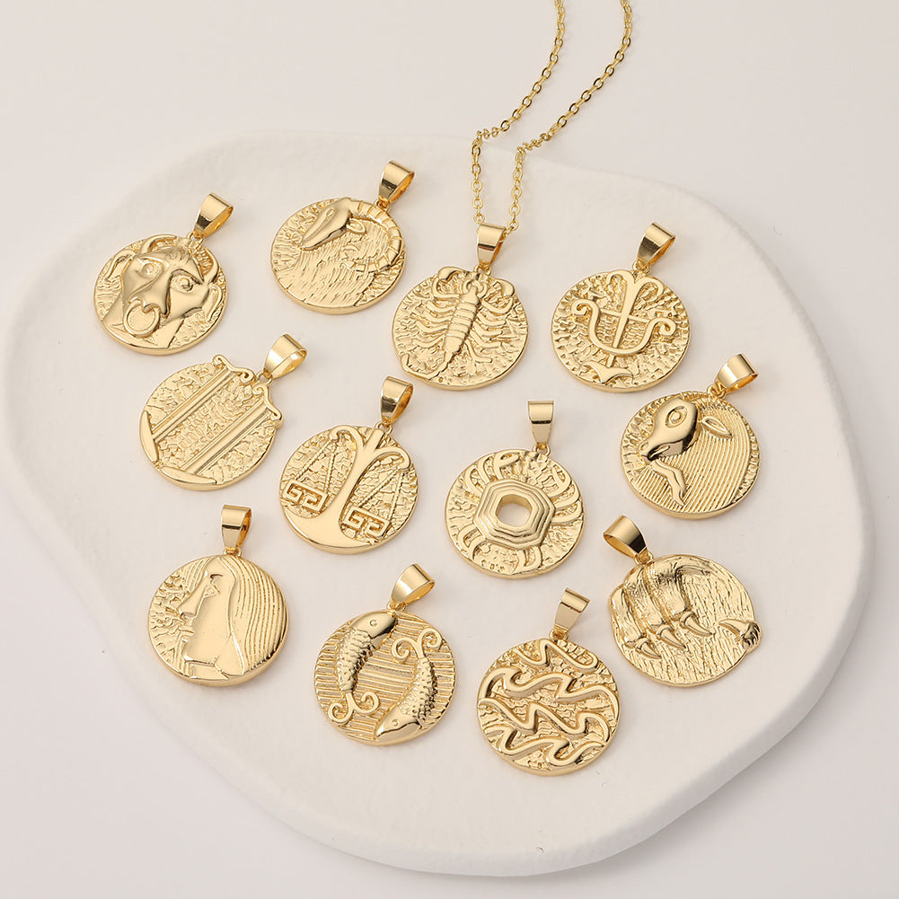 Twelve Constellations Pendant Copper Plated 18K – Jewelry Gift Ideas — 1