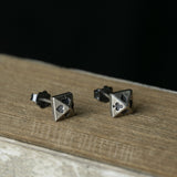 3D Sterling Silver Vintage Stud Earrings – Practical Gifts — 4