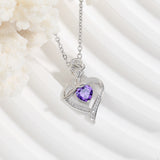 Rose Heart-shaped Necklace With Rhinestones – Gifts for Couples — 8