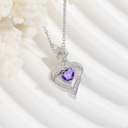 Rose Heart-shaped Necklace With Rhinestones – Gifts for Couples — 8