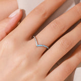 S925 Sterling Silver Fashion V-shaped Blue Enamel – Stylish Gifts — 10