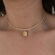 Square Gem Unique Rhinestone Necklace Female – Jewelry Gift Ideas — 8