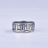 Engraving Running Woman With Wolves Silver Plated Ring – Gifts for Her — 3