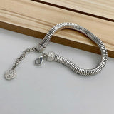 Geometric Square Snake Bones Chain Bracelet – Jewelry Gift Ideas — 4