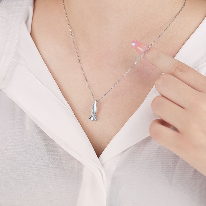Bow Sterling Silver Necklace Simple Style – Jewelry Gift Ideas — 1