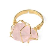Women's Natural Amethyst Gold Plated Winding Ring – Gifts for Her — 3