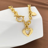 Hollow Heart OT Buckle Love Necklace – Jewelry Gift Ideas — 5