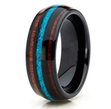 Tungsten Titanium Steel Ring Three Grooves Inlaid – Birthday Gifts — 3