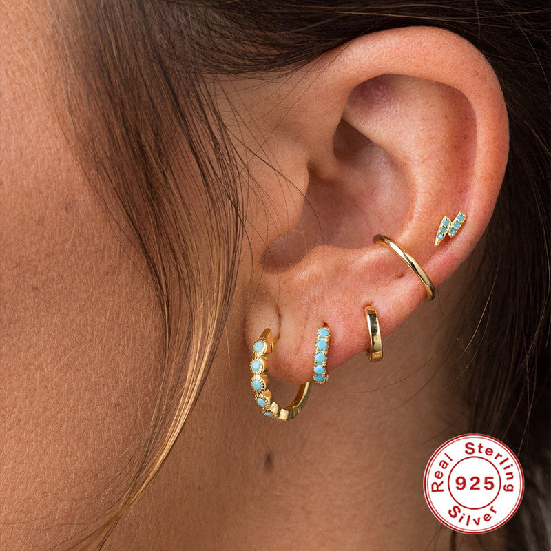 Women's Sterling Silver Stacked Earrings Set – Gifts for Her — 1
