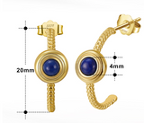 Sterling Silver Earrings Natural Lapis Lazarus – Jewelry Gift Ideas — 7